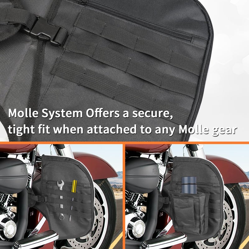 AUFER Motorcycle Highway Crash Bar Cover Soft Lowers Chaps Leg Warmer Bag With Storage Bag Compatible With For Touring Street Glide Road King Road Glide Electra Glide Trike Models 1980-2024 - Image 4